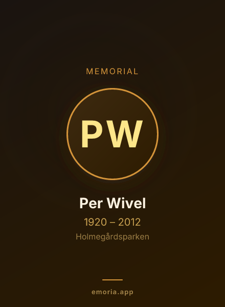 Memorial portrait of Per Wivel