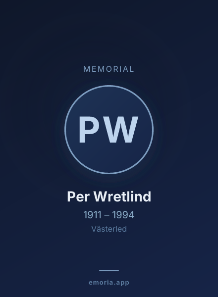 Memorial portrait of Per Wretlind