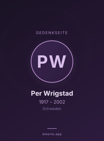 Gedenkportrait von Per Wrigstad
