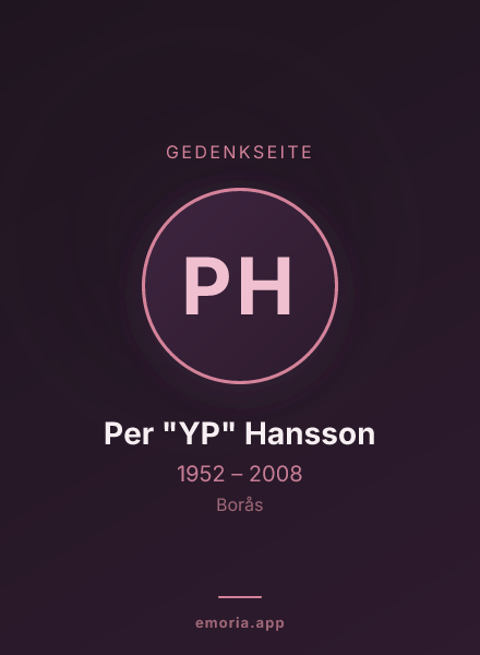 Gedenkportrait von Per "YP" Hansson