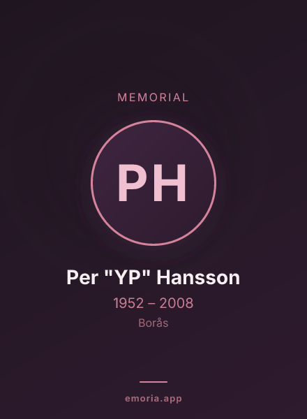 Memorial portrait of Per "YP" Hansson
