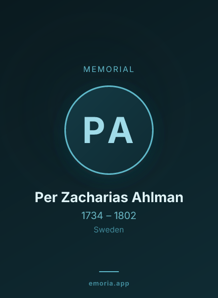 Memorial portrait of Per Zacharias Ahlman