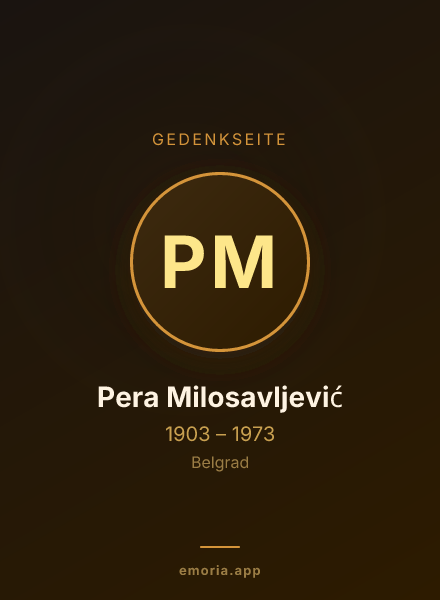 Gedenkportrait von Pera Milosavljević
