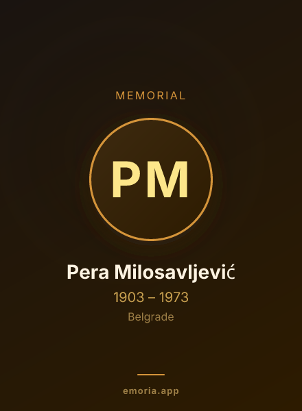 Memorial portrait of Pera Milosavljević