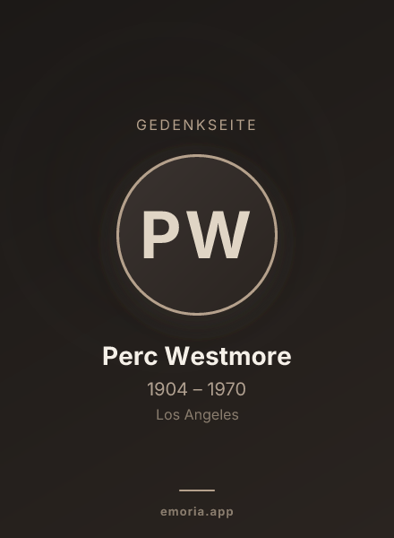 Gedenkportrait von Perc Westmore