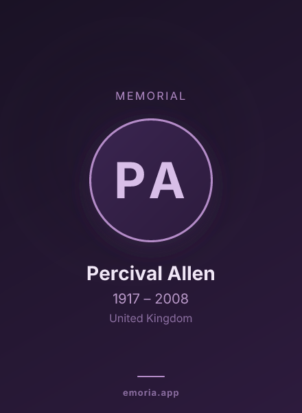 Memorial portrait of Percival Allen