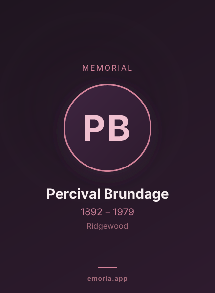 Memorial portrait of Percival Brundage