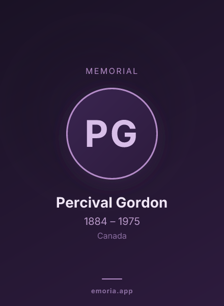 Memorial portrait of Percival Gordon