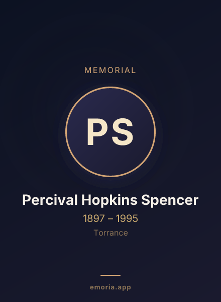 Memorial portrait of Percival Hopkins Spencer
