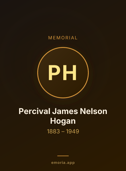 Memorial portrait of Percival James Nelson Hogan