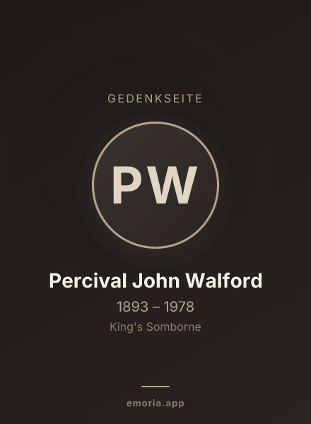 Gedenkportrait von Percival John Walford