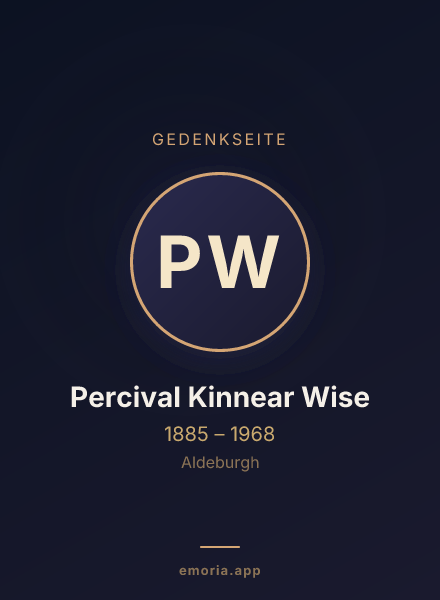 Gedenkportrait von Percival Kinnear Wise