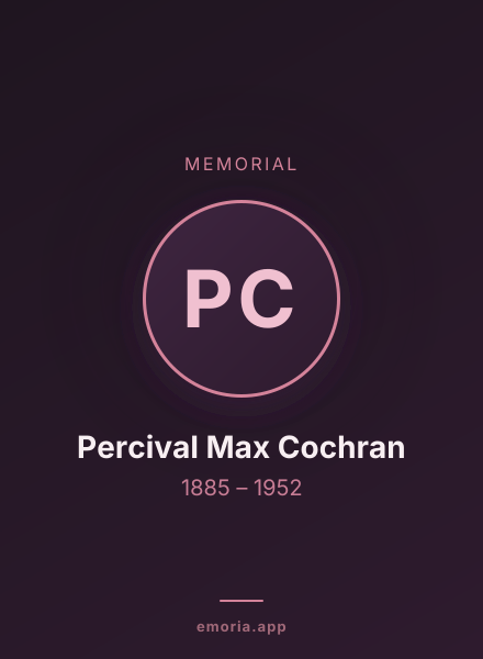 Memorial portrait of Percival Max Cochran