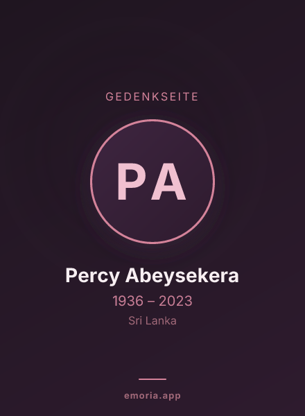 Gedenkportrait von Percy Abeysekera
