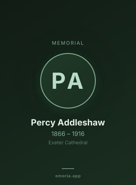 Memorial portrait of Percy Addleshaw