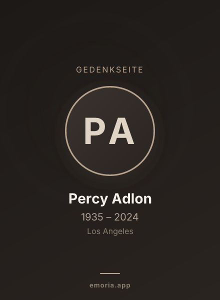 Gedenkportrait von Percy Adlon