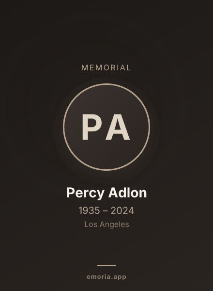 Memorial portrait of Percy Adlon