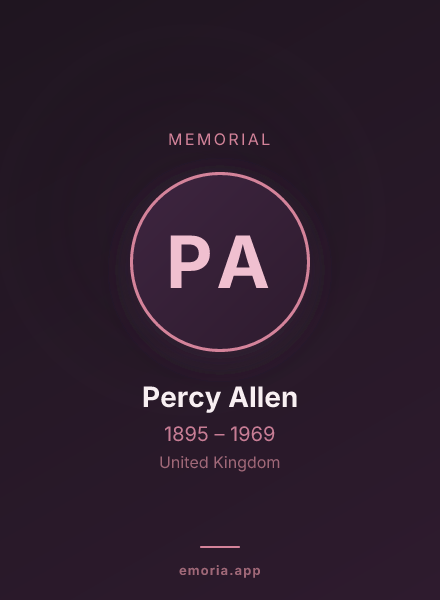 Memorial portrait of Percy Allen
