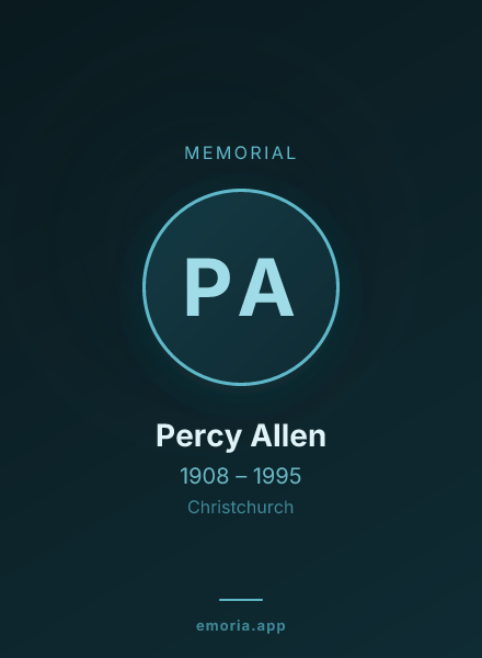 Memorial portrait of Percy Allen