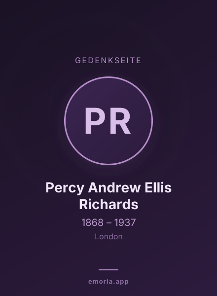 Gedenkportrait von Percy Andrew Ellis Richards