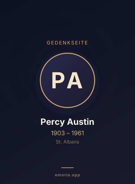 Gedenkportrait von Percy Austin