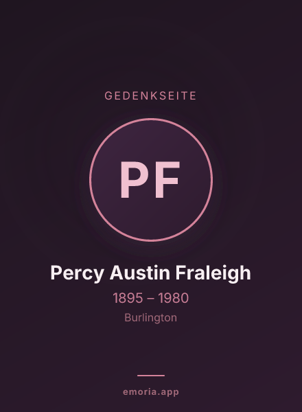 Gedenkportrait von Percy Austin Fraleigh