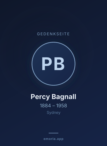 Gedenkportrait von Percy Bagnall