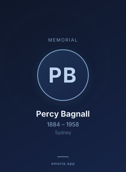 Memorial portrait of Percy Bagnall