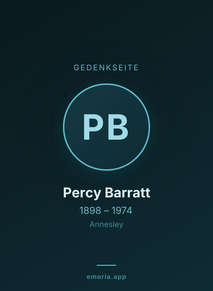 Gedenkportrait von Percy Barratt