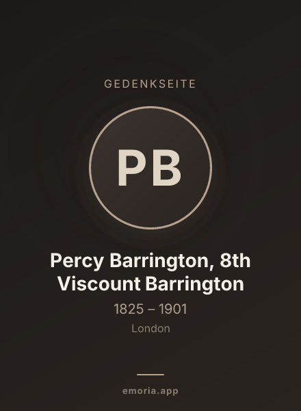 Gedenkportrait von Percy Barrington, 8th Viscount Barrington