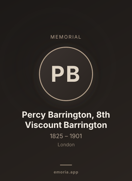 Memorial portrait of Percy Barrington, 8th Viscount Barrington