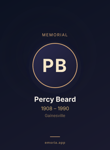 Memorial portrait of Percy Beard