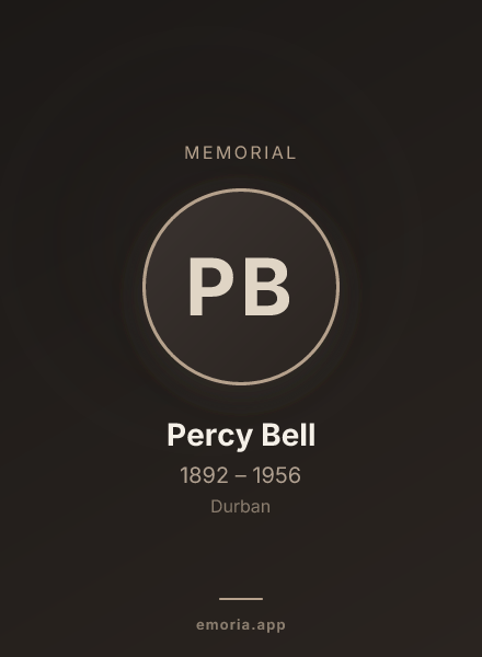 Memorial portrait of Percy Bell