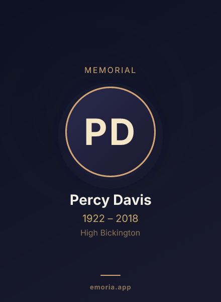 Memorial portrait of Percy Davis