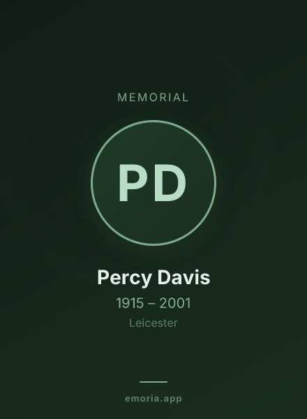 Memorial portrait of Percy Davis