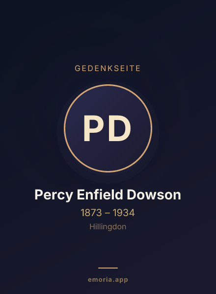 Gedenkportrait von Percy Enfield Dowson