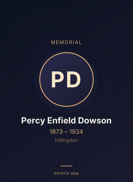Memorial portrait of Percy Enfield Dowson
