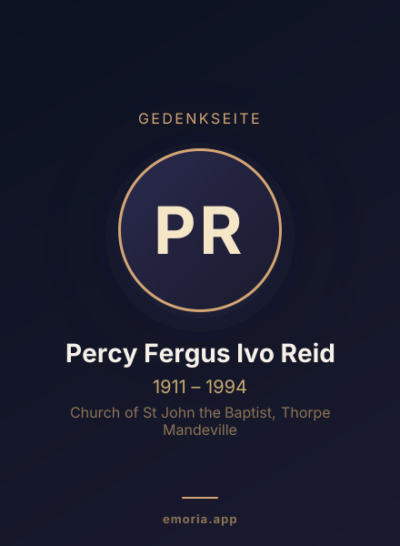 Gedenkportrait von Percy Fergus Ivo Reid
