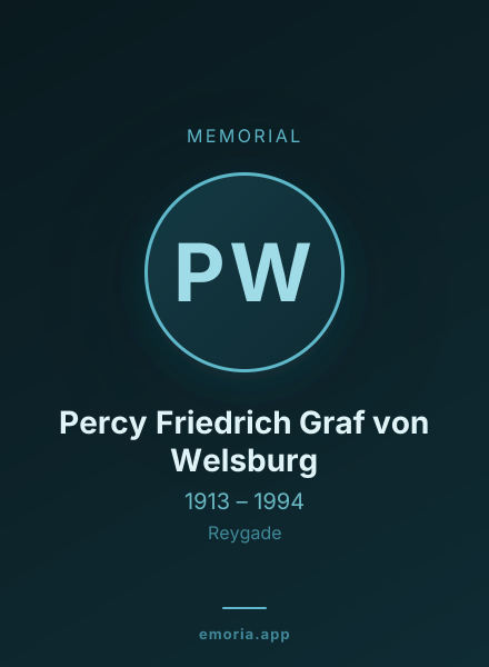 Memorial portrait of Percy Friedrich Graf von Welsburg