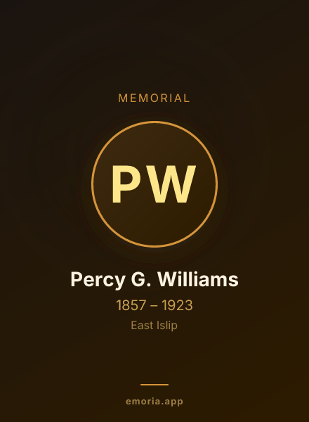 Memorial portrait of Percy G. Williams