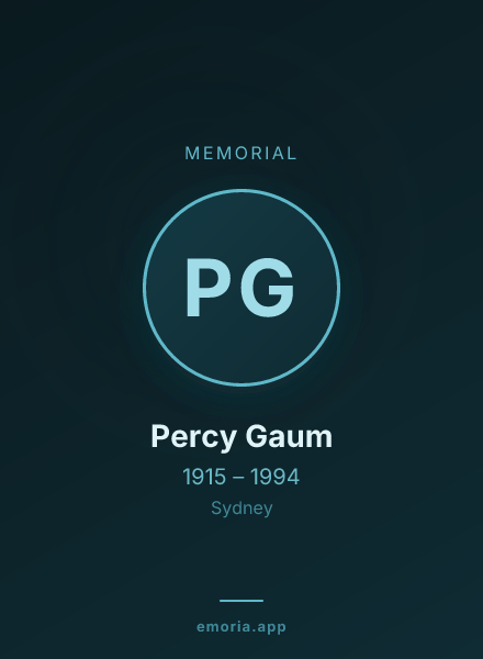 Memorial portrait of Percy Gaum