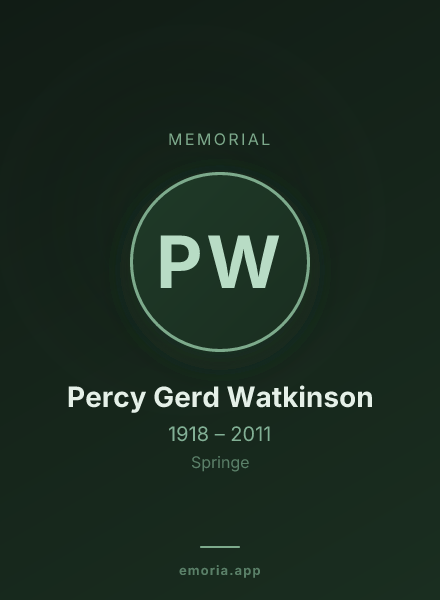 Memorial portrait of Percy Gerd Watkinson
