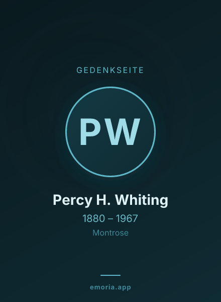 Gedenkportrait von Percy H. Whiting