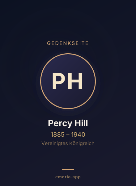 Gedenkportrait von Percy Hill