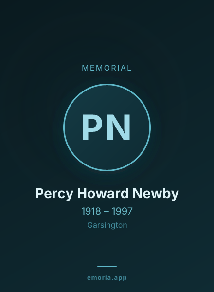 Memorial portrait of Percy Howard Newby