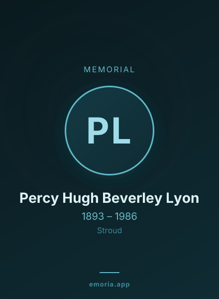 Memorial portrait of Percy Hugh Beverley Lyon