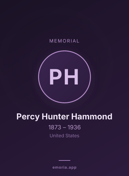 Memorial portrait of Percy Hunter Hammond
