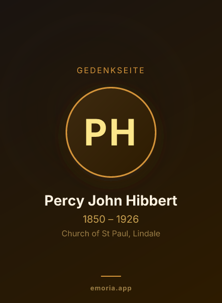 Gedenkportrait von Percy John Hibbert
