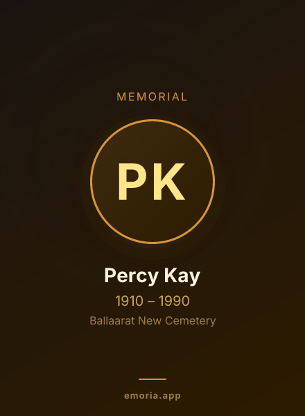 Memorial portrait of Percy Kay