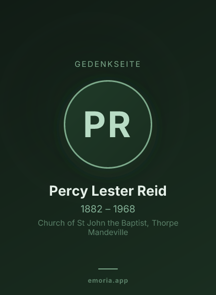 Gedenkportrait von Percy Lester Reid